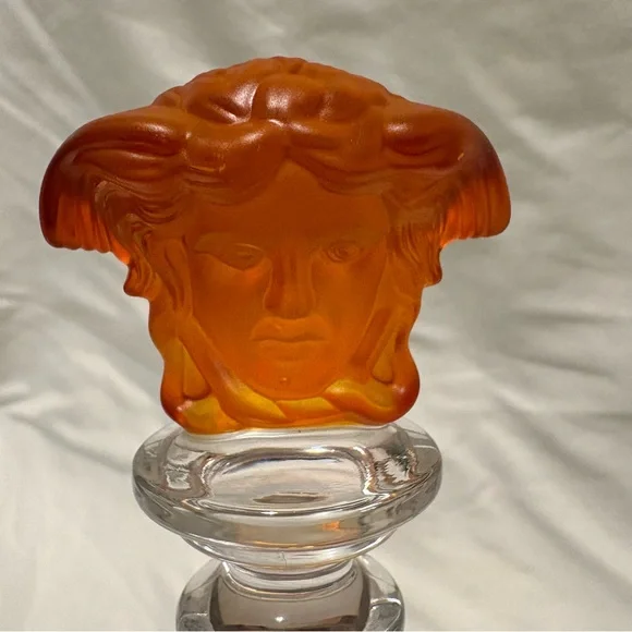Versace x Rosenthal Medusa Crystal Bottle Stopper Amber color NEW - Picture 4 of 7